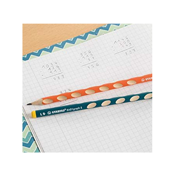 Lápiz Stabilo fino Easygraph zurdos. Caja 6 u.