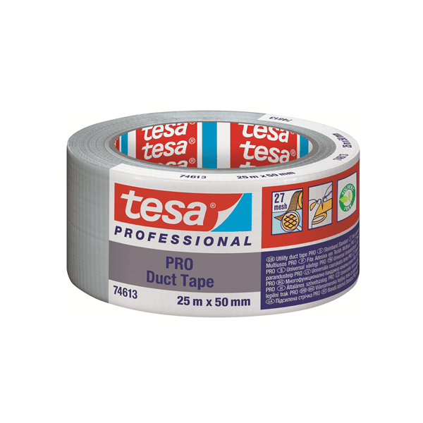 Cinta americana tesa Pro Gris 25 m x 50 mm