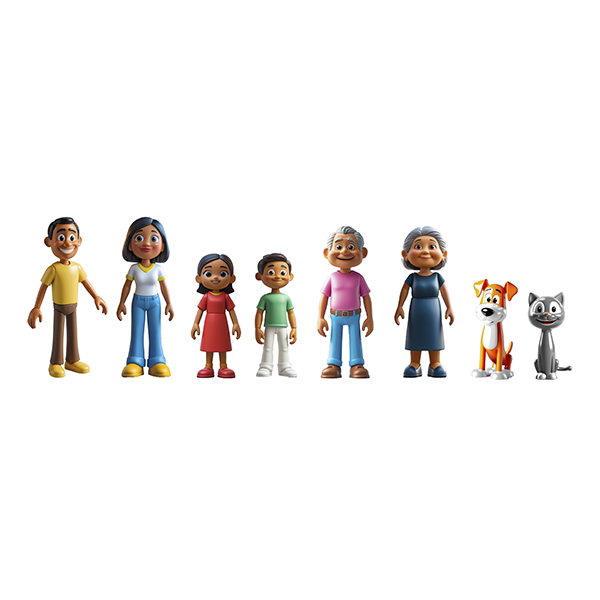 Familia Latinoamericana 8 figuras