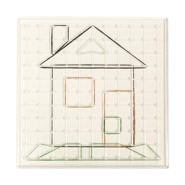 Geoplanos 23 cm transparente. Set 6