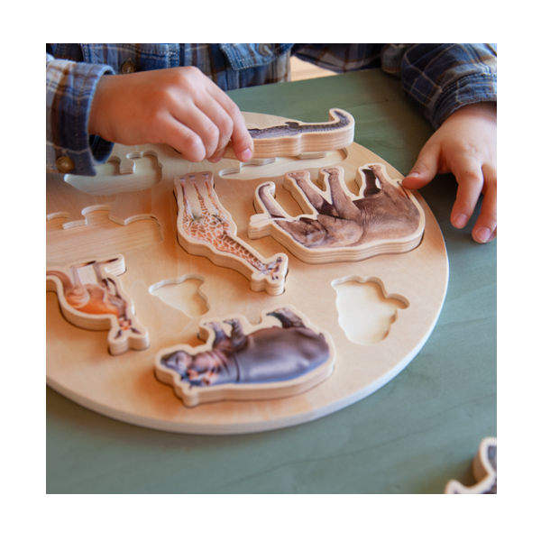 Encaje madera animales de la selva