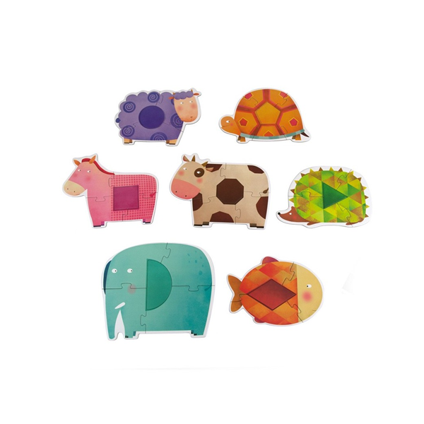 Puzzle geométrico de animales