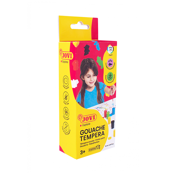 Témpera 6 botes 15 ml colores surtidos