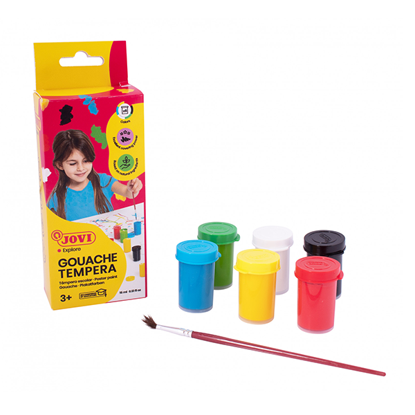 Témpera 6 botes 15 ml colores surtidos