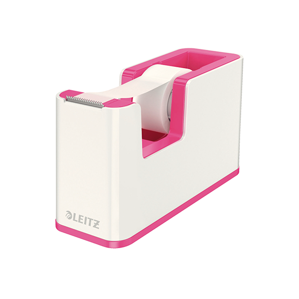 ¿¿Dispens. cinta adh. Leitz WOW DUAL fucsia metal/blanco