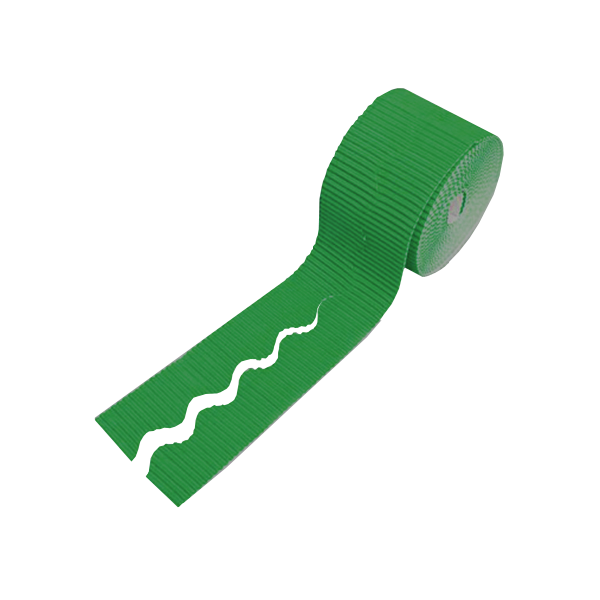 Pack 2 rollos borde decor. cartón ond. 10 cm. Verde (1)