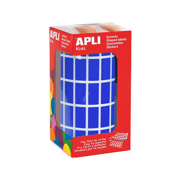 ¿Rollo gomets Apli rectángulos grandes 20x10 mm. Azul