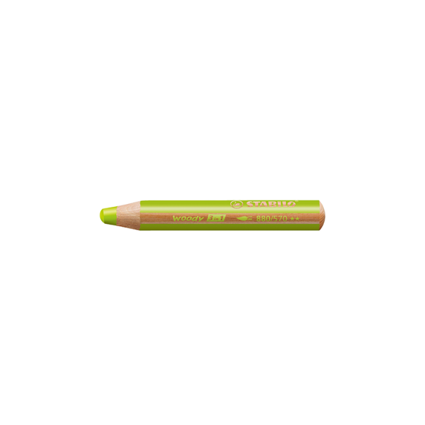 Estuche 5 lápices Stabilo Woody 3 en 1 Verde hoja (5)