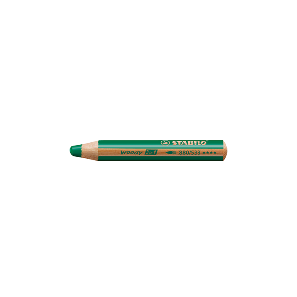 Estuche 5 lápices Stabilo Woody 3 en 1 Verde oscuro (5)