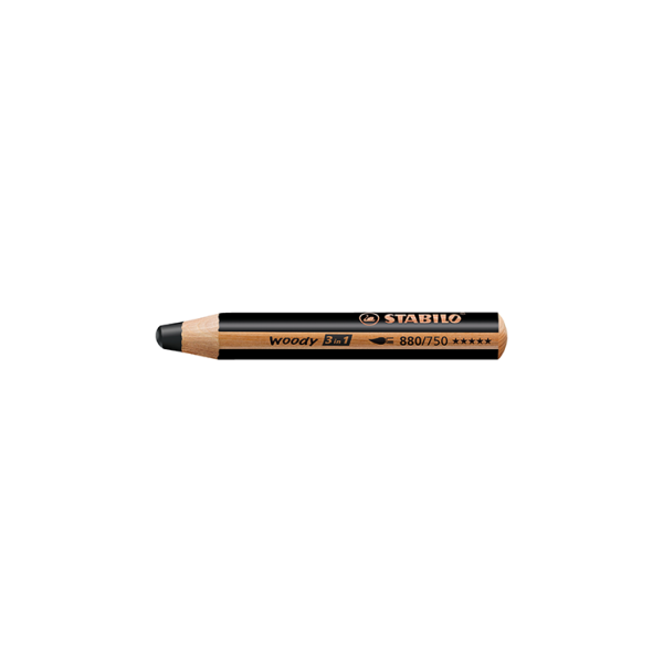 Estuche 5 lápices Stabilo Woody 3 en 1 Negro (5)